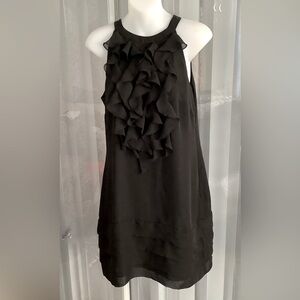 ICE Ruffle Front Little Black Dress